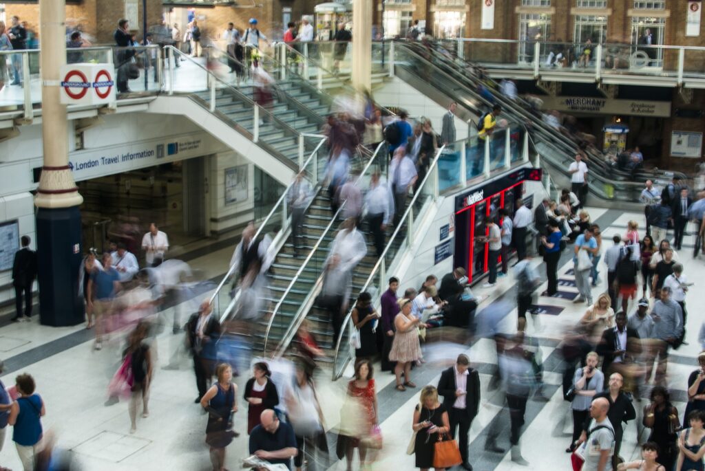 Shopping centre during busy time